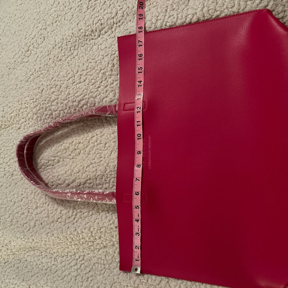 NWT Christian Siriano Pink Double Handle Glam Y2K Womens Tote Bag Size Large - Picture 6 of 6